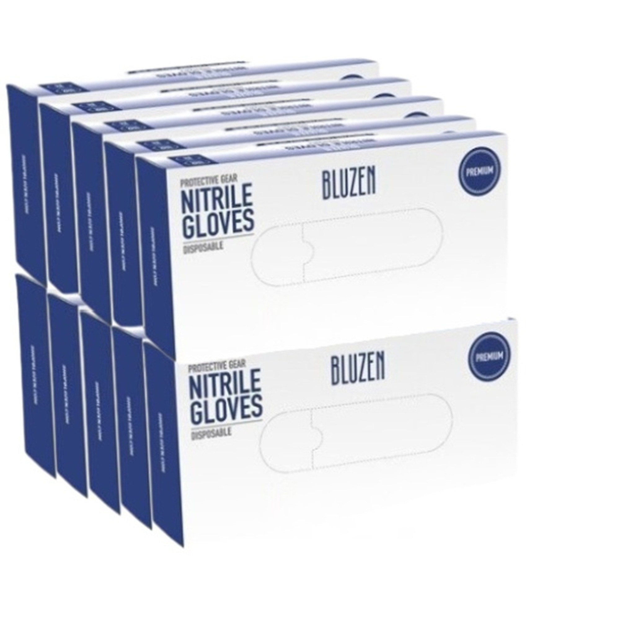 BluZen Nitrile Dispo Exam Gloves Blue Medium 100/bx
